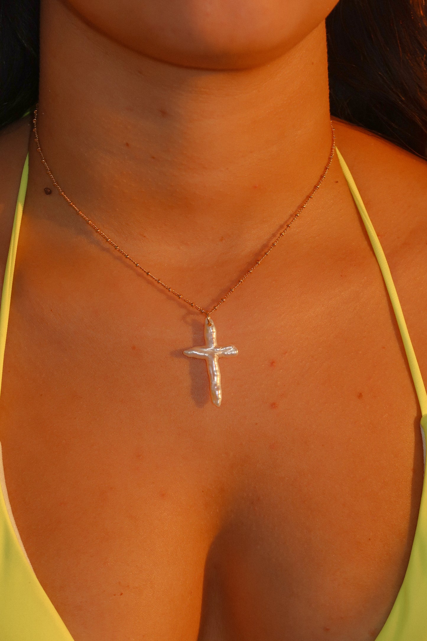 Pearl Cross Necklace