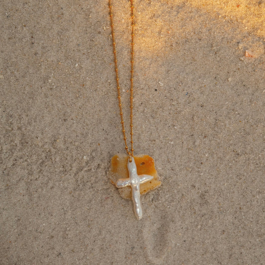 Pearl Cross Necklace