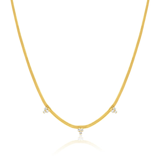 CZ Herringbone Necklace